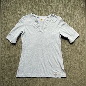 Carhartt for Women Spit Neck Short Sleeve Tee Heather Gray Size Small